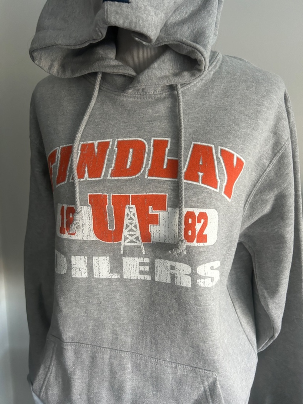 Findlay Oilers M Gray Hooded Sweatshirt with Orange Logo - Picture 2 of 7